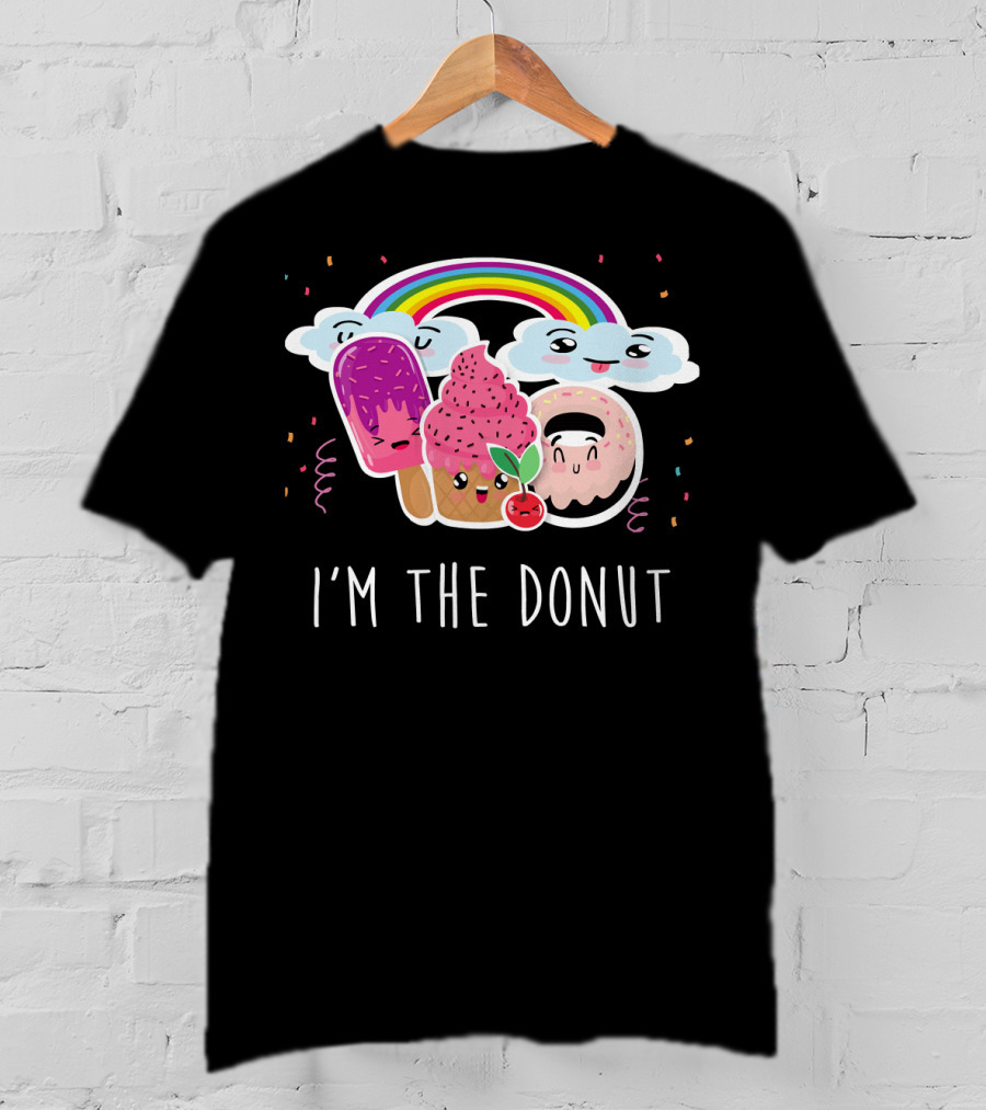 I'm The Donut Cute Funneh Kids Happy Family Rainbow Ice Cream Clouds T-Shirt