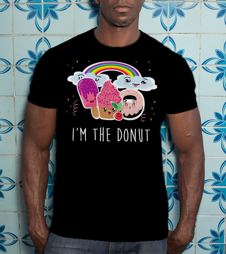 I'm The Donut Cute Funneh Kids Happy Family Rainbow Ice Cream Clouds T-Shirt