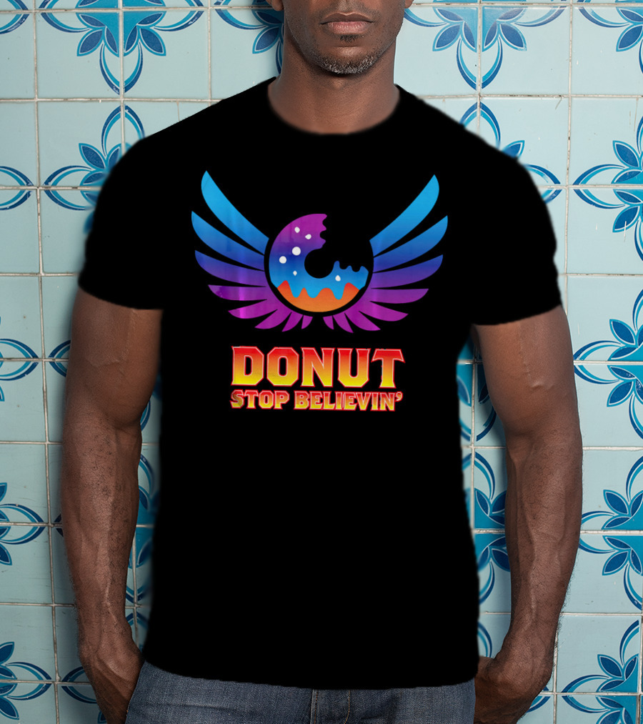 Donut Stop Believin' Colorful Winged T-Shirt