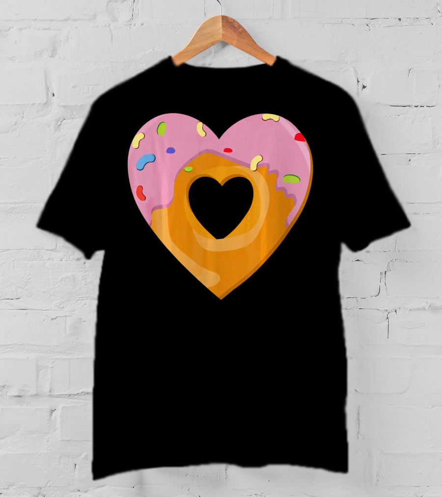 Donut Heart Cute Donut Heart WomenYouth Va T-Shirt