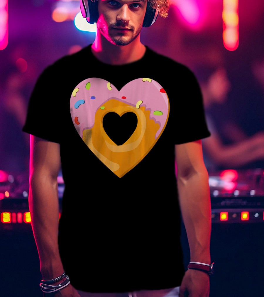 Donut Heart Cute Donut Heart WomenYouth Va T-Shirt