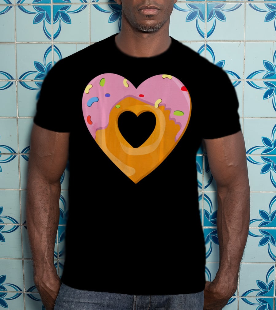 Donut Heart Cute Donut Heart WomenYouth Va T-Shirt