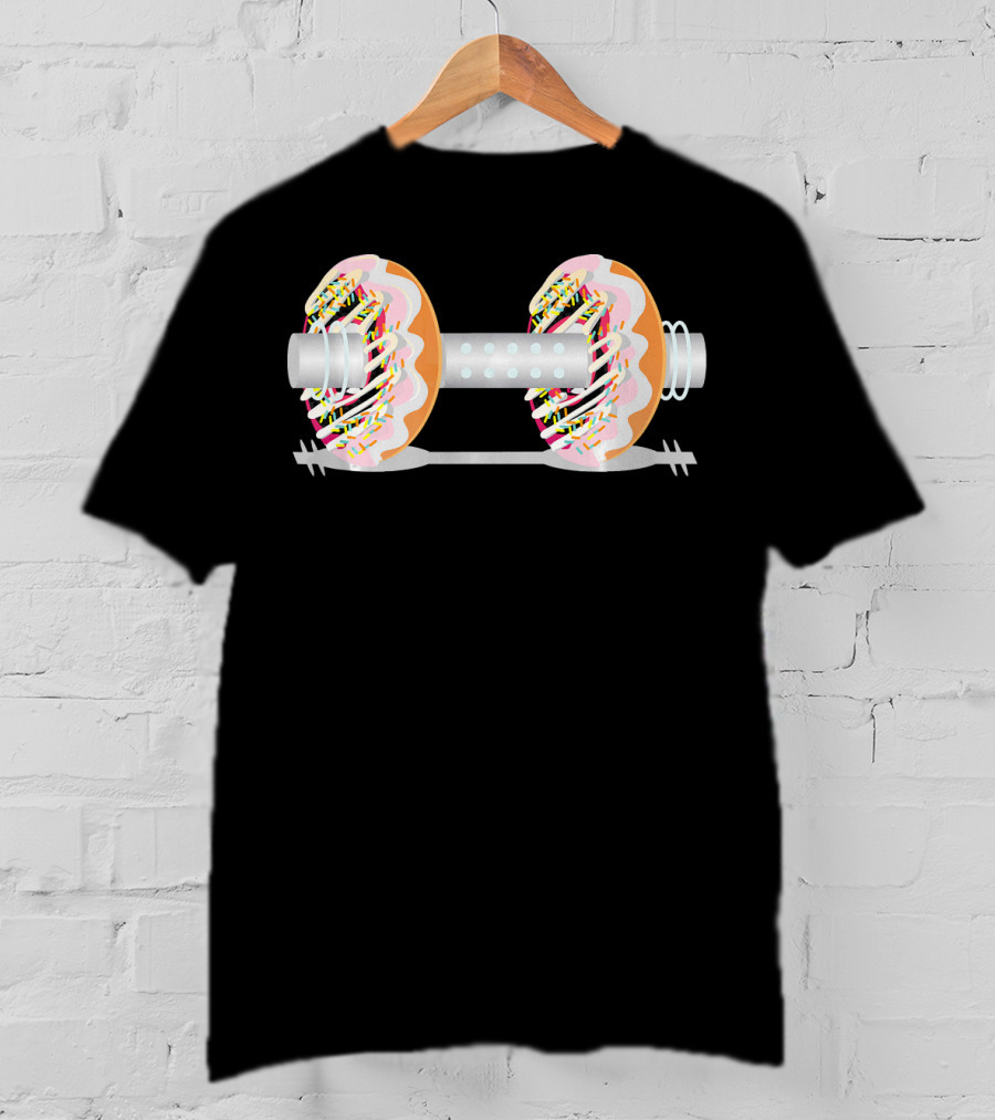 Gym Weight Lifting Donut Dumbbell Sprinkles T-Shirt