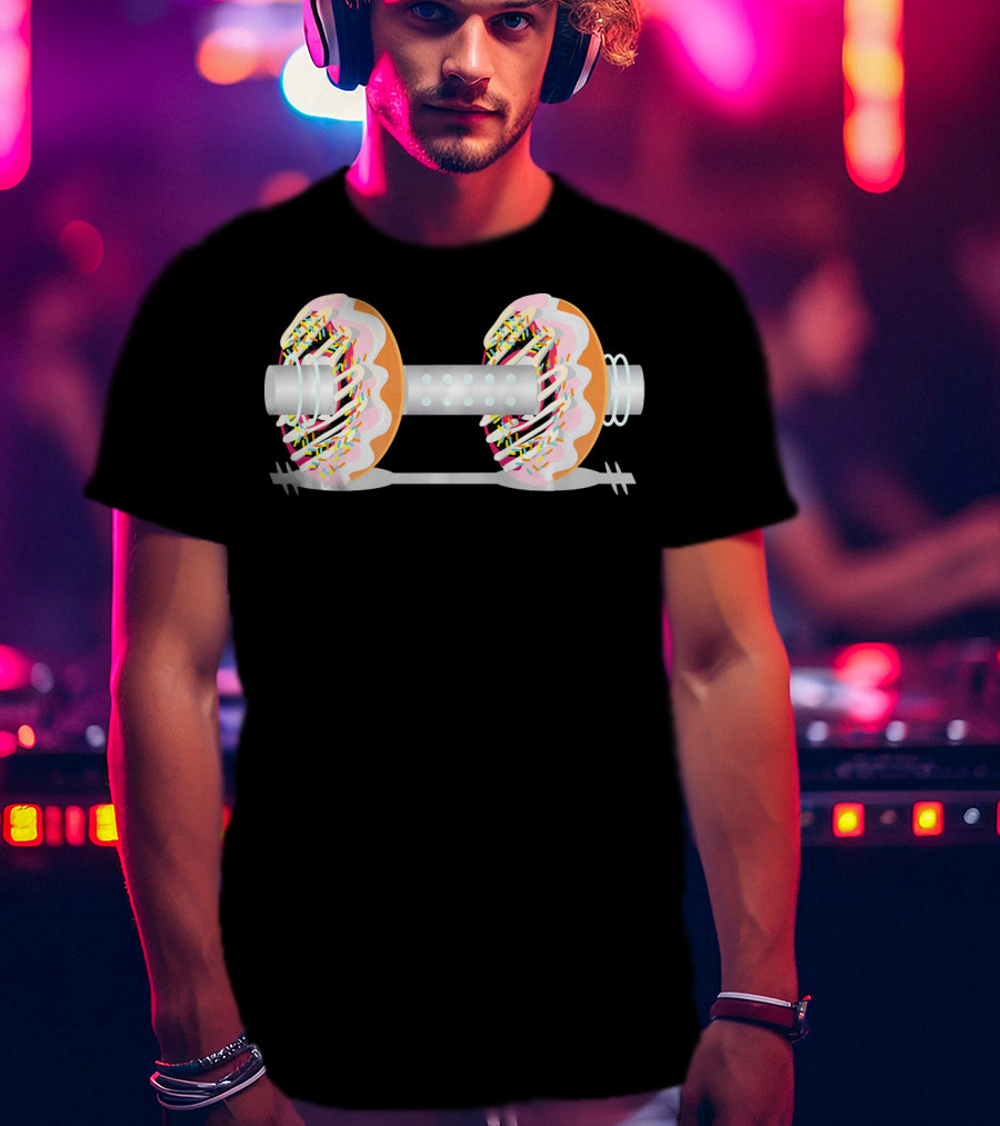 Gym Weight Lifting Donut Dumbbell Sprinkles T-Shirt