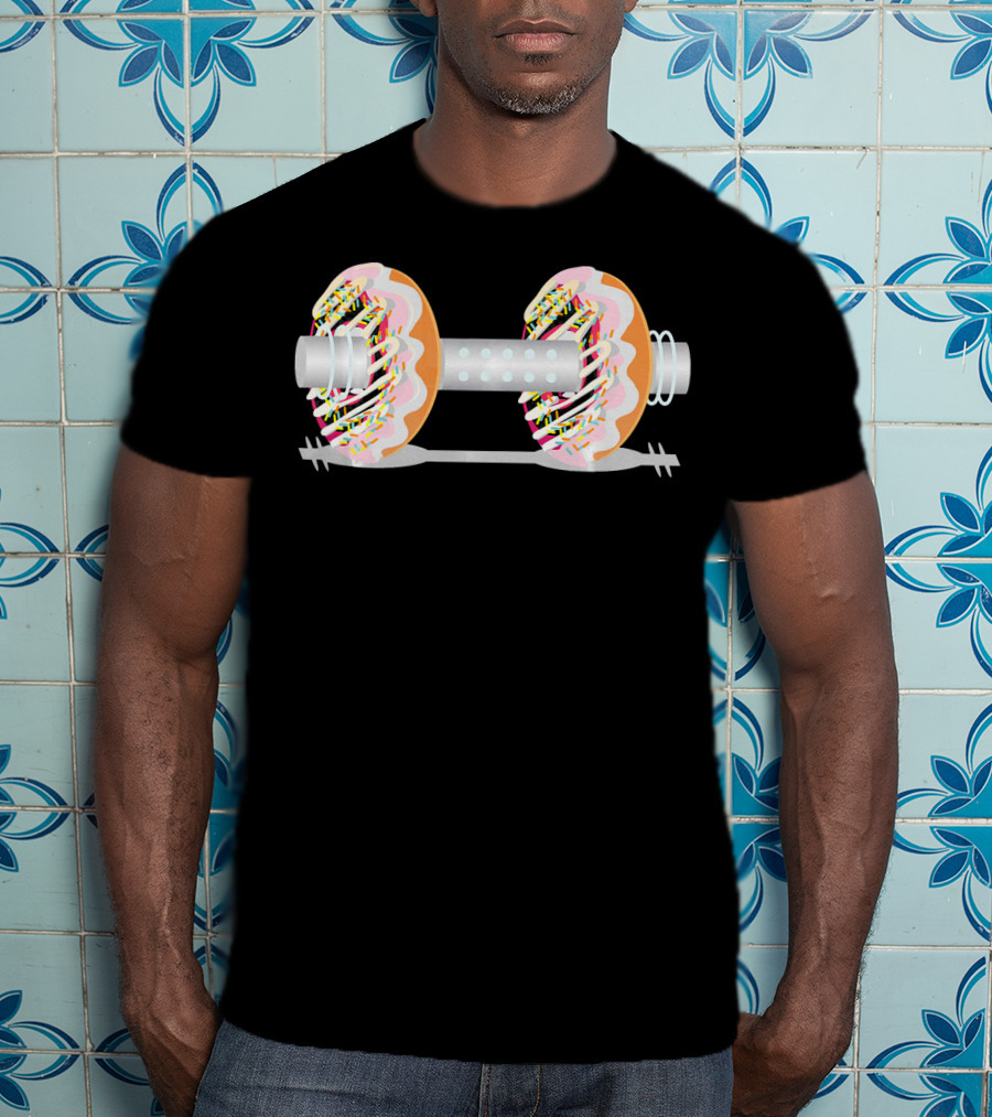 Gym Weight Lifting Donut Dumbbell Sprinkles T-Shirt