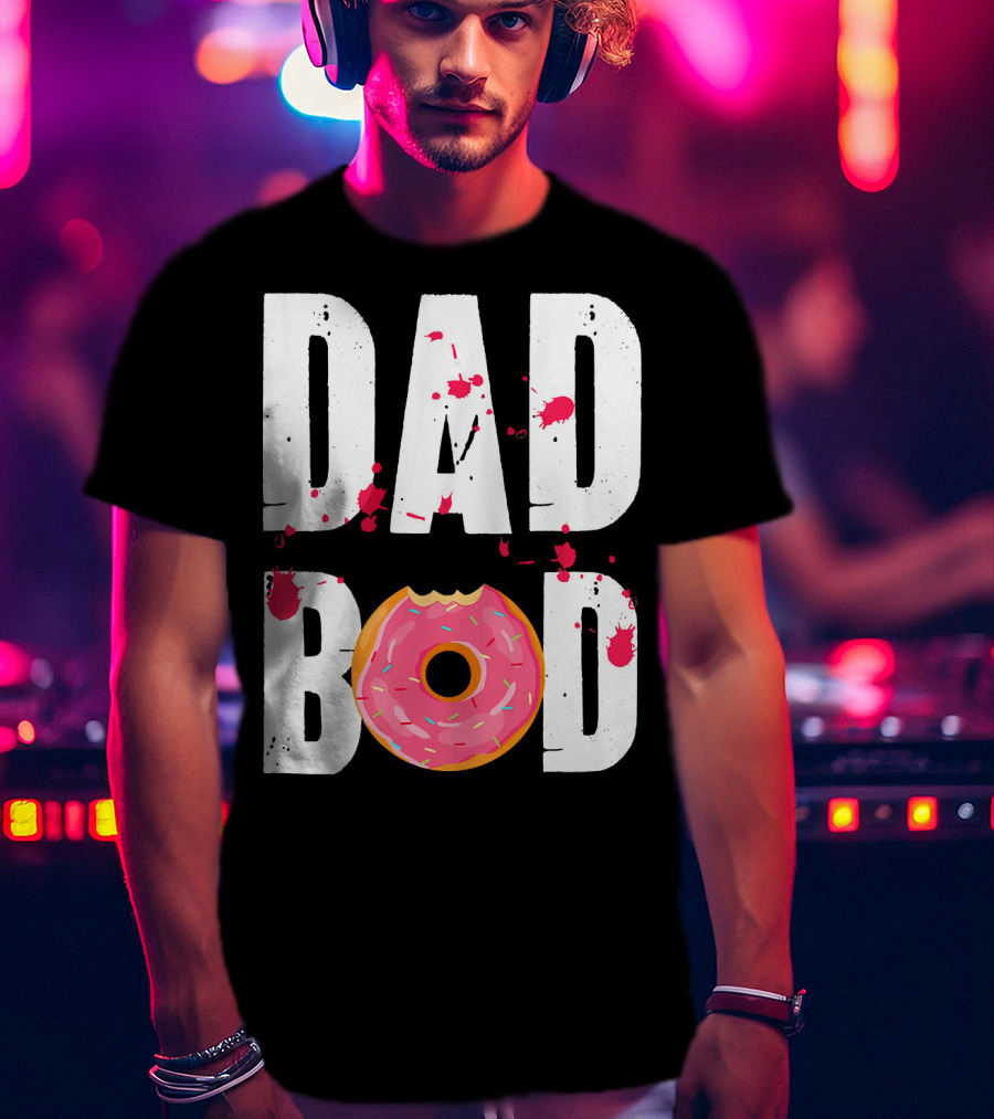 Dad Bod Donut Pink Sprinkle Humor T-Shirt