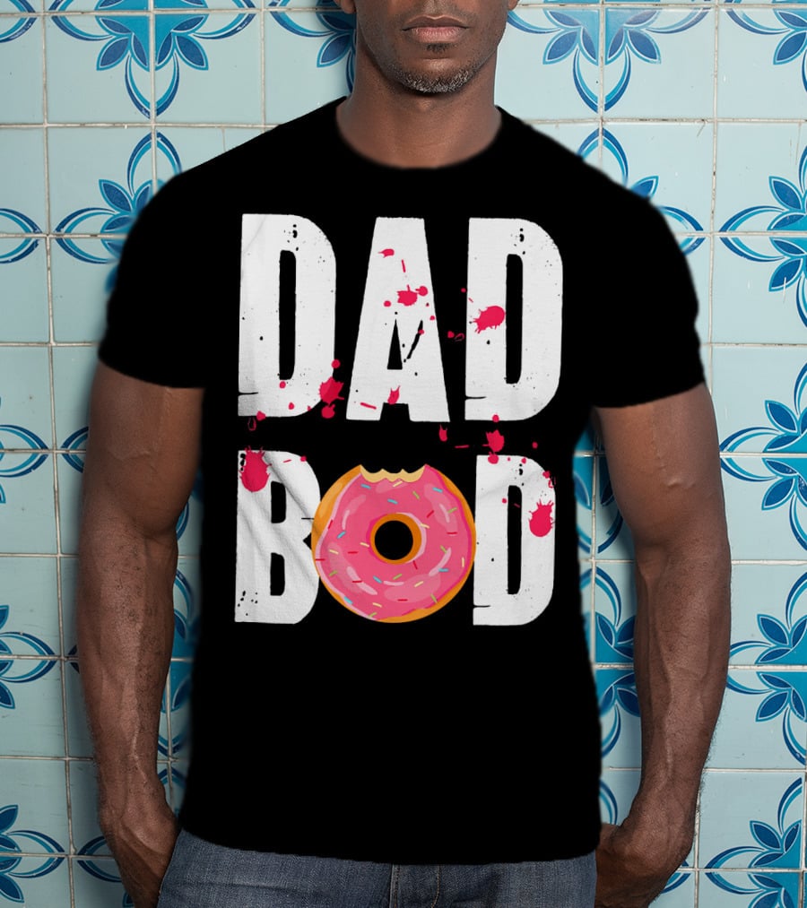 Dad Bod Donut Pink Sprinkle Humor T-Shirt