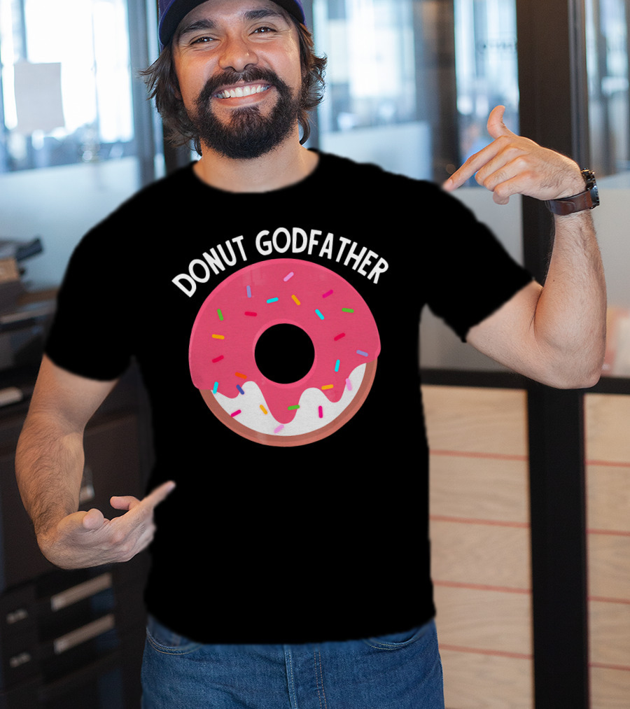 Donut Godfather Sprinkles Pink Donut T-Shirt