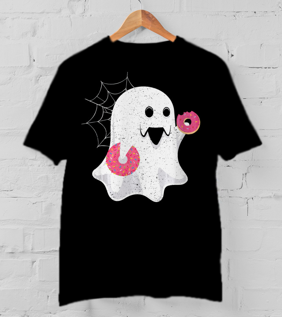 Ghost With Donut Halloween Costume Boy T-Shirt