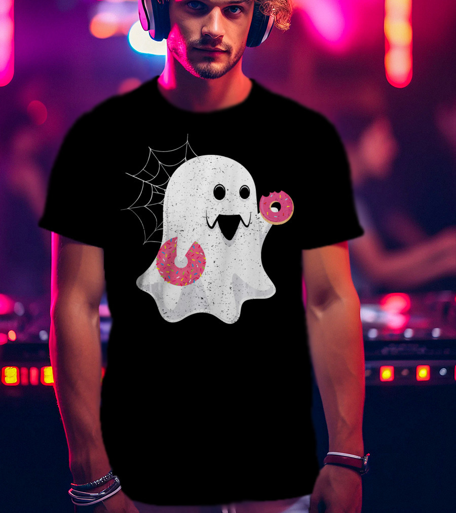 Ghost With Donut Halloween Costume Boy T-Shirt
