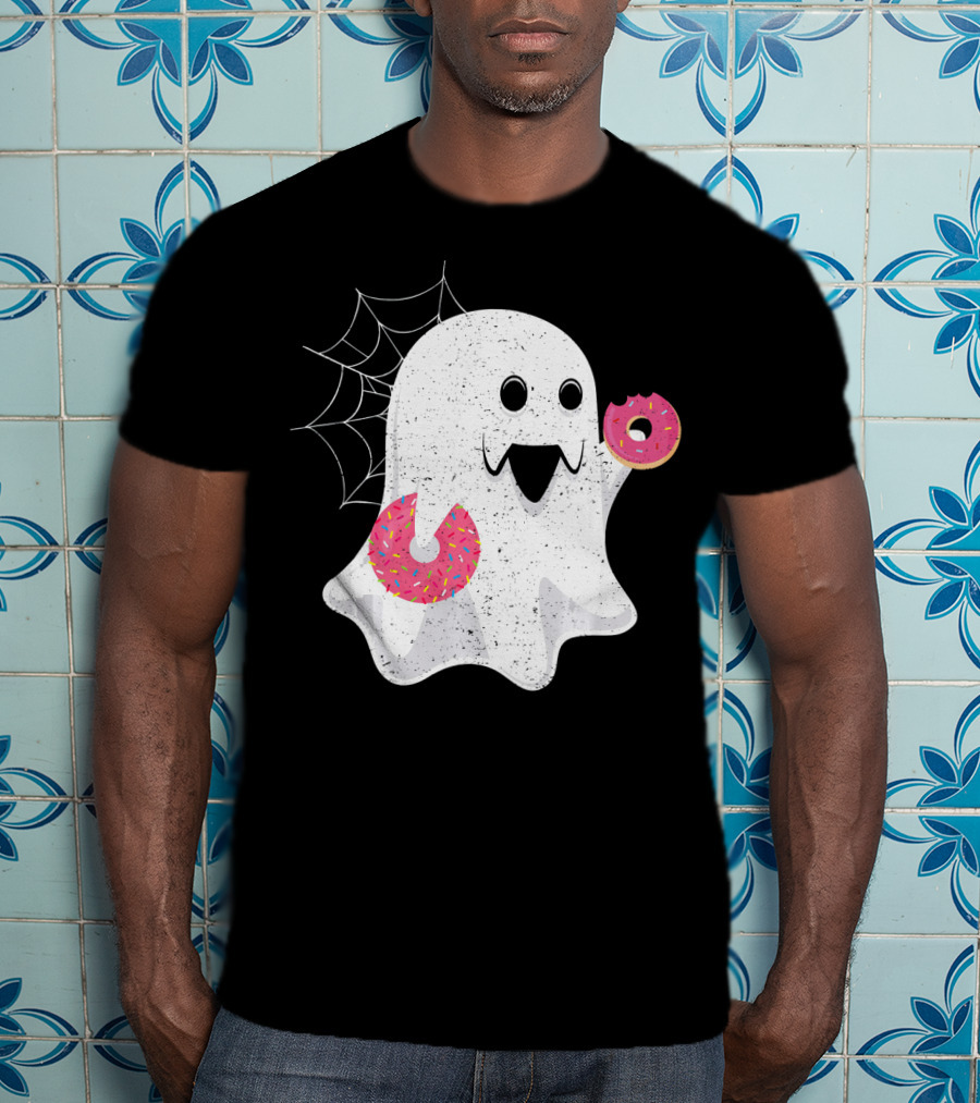Ghost With Donut Halloween Costume Boy T-Shirt