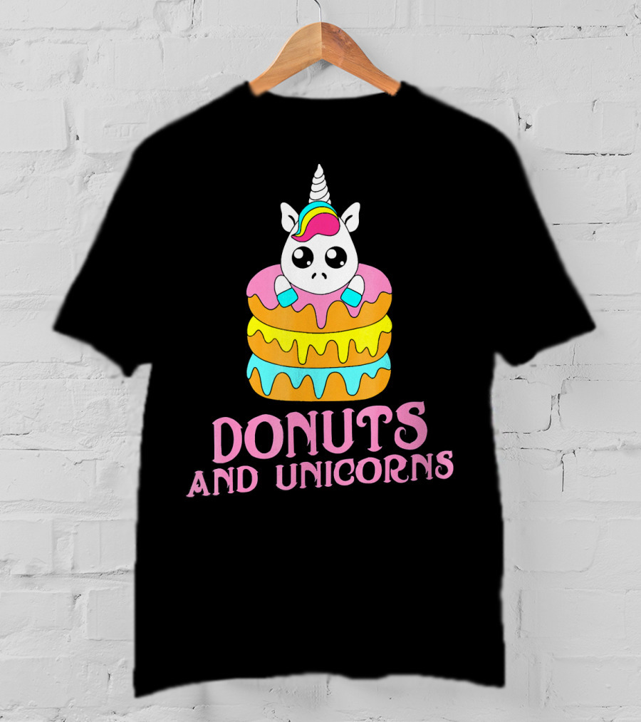 Donuts And Unicorns Sweet Foodie Lover Fantasy T-Shirt