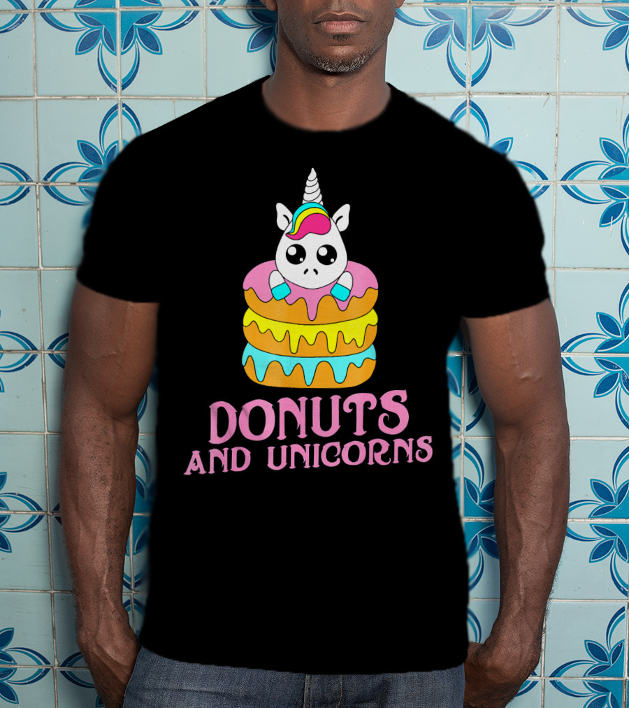 Donuts And Unicorns Sweet Foodie Lover Fantasy T-Shirt
