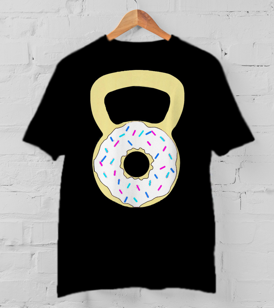 Kettlebell Donut Fitness Workout Sprinkled Sweet Motivation T-Shirt
