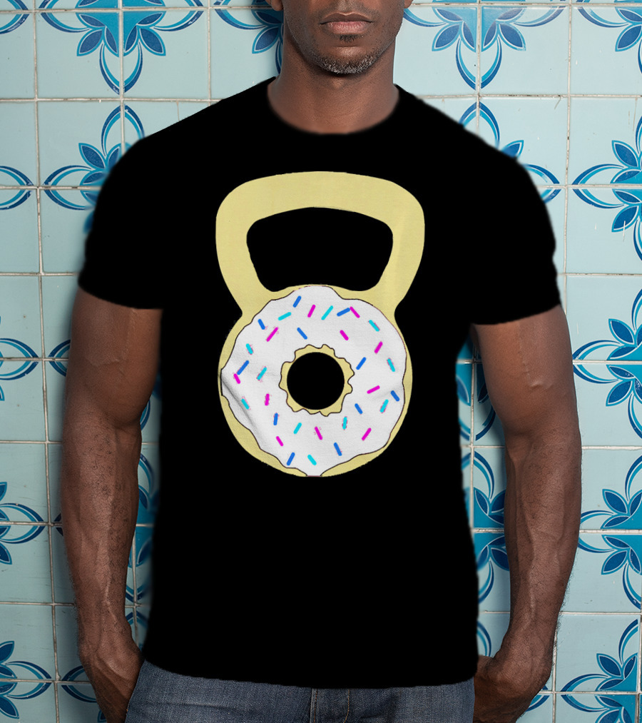 Kettlebell Donut Fitness Workout Sprinkled Sweet Motivation T-Shirt
