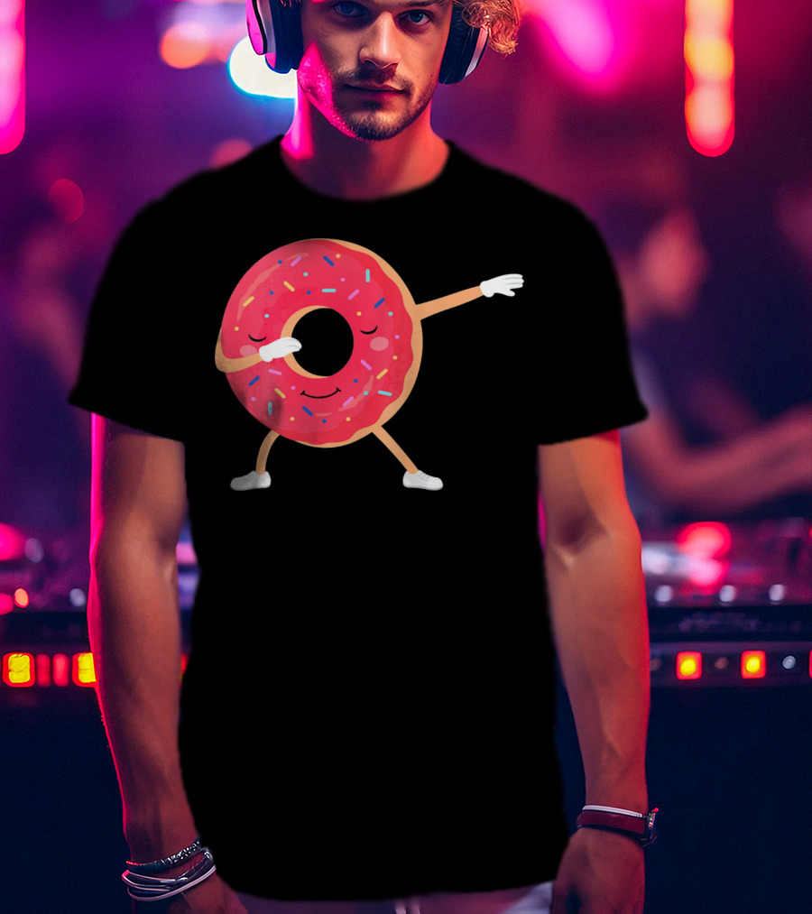 Dabbing Donut Sprinkles Funny Dance T-Shirt