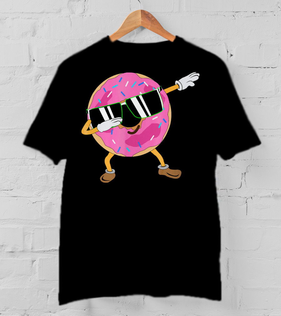 Cool Dabbing Donut Sprinkles Sunglasses Fun T-Shirt