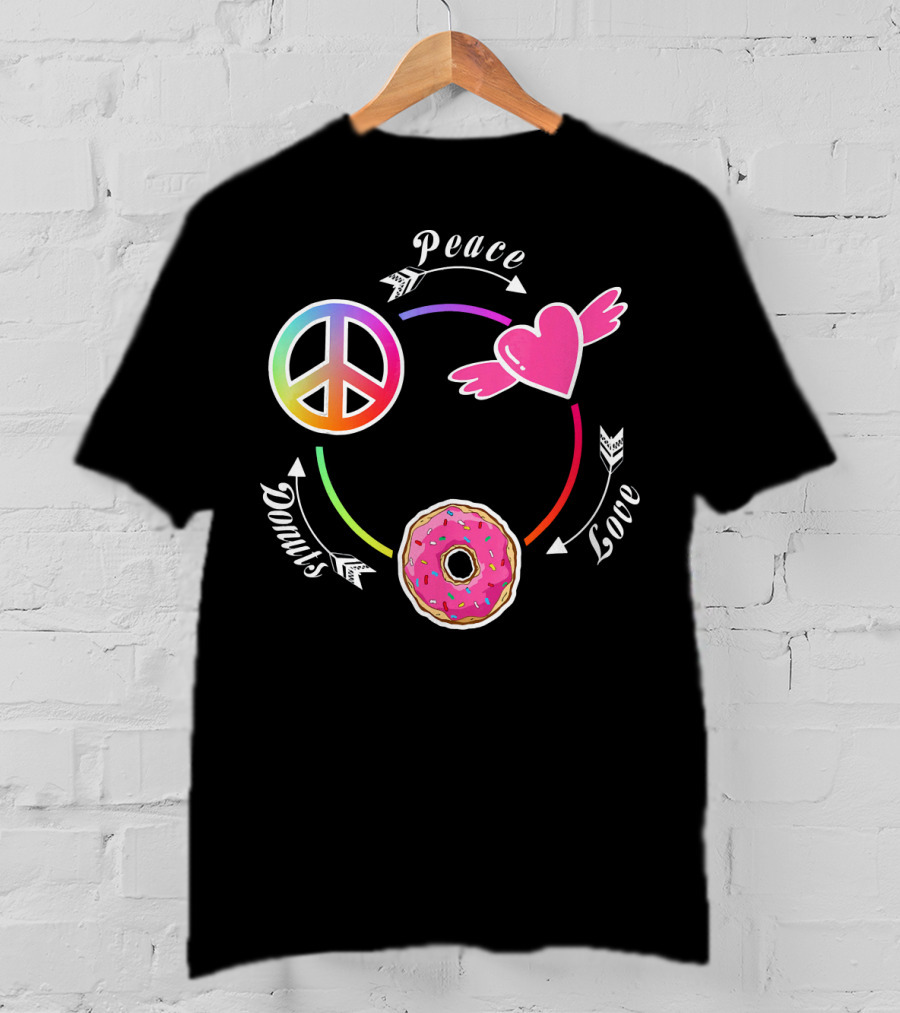 Peace Love Donuts Funny Donut I Love Donuts Lover T-Shirt