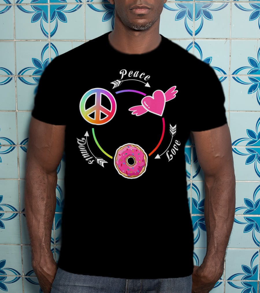 Peace Love Donuts Funny Donut I Love Donuts Lover T-Shirt
