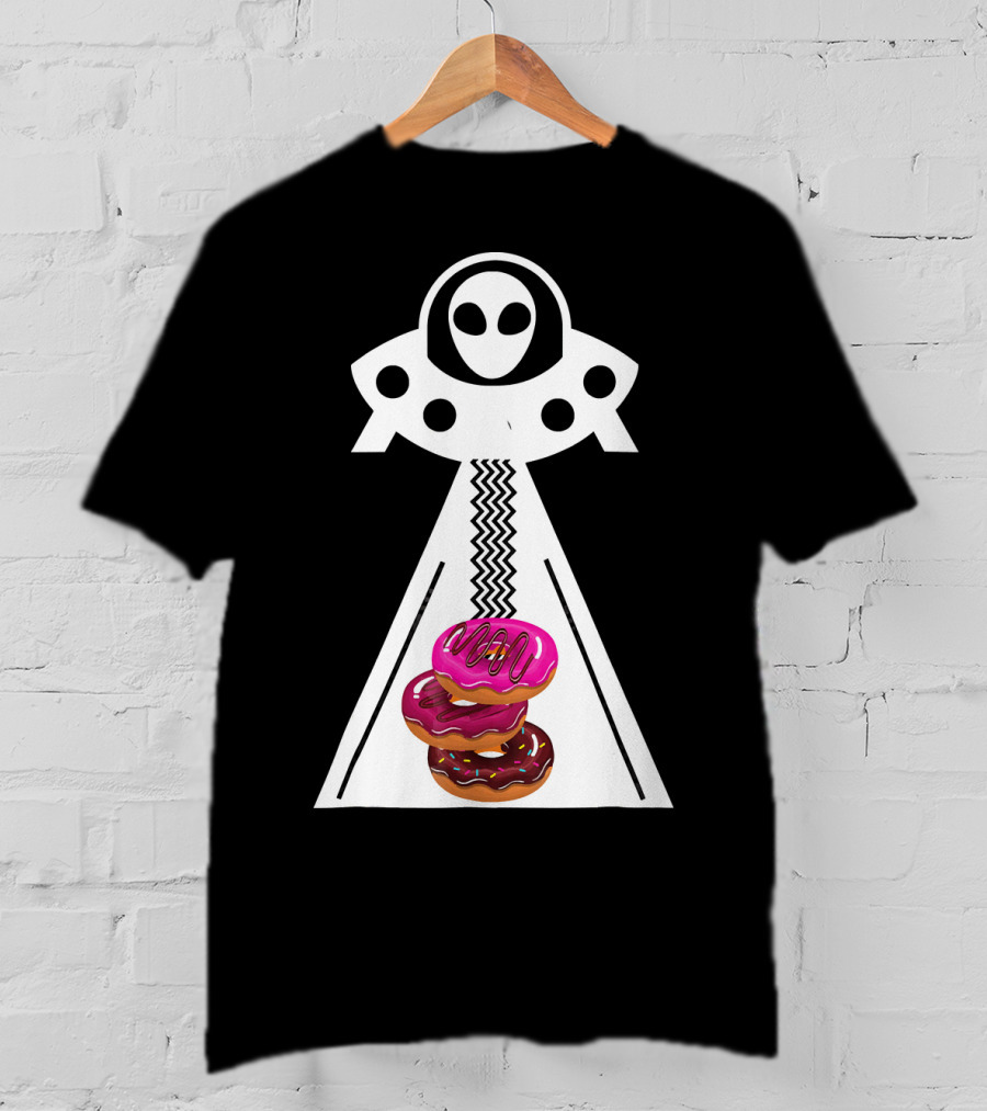 Alien Abduction Funny Aliens Do Donuts Uplift Beam T-Shirt