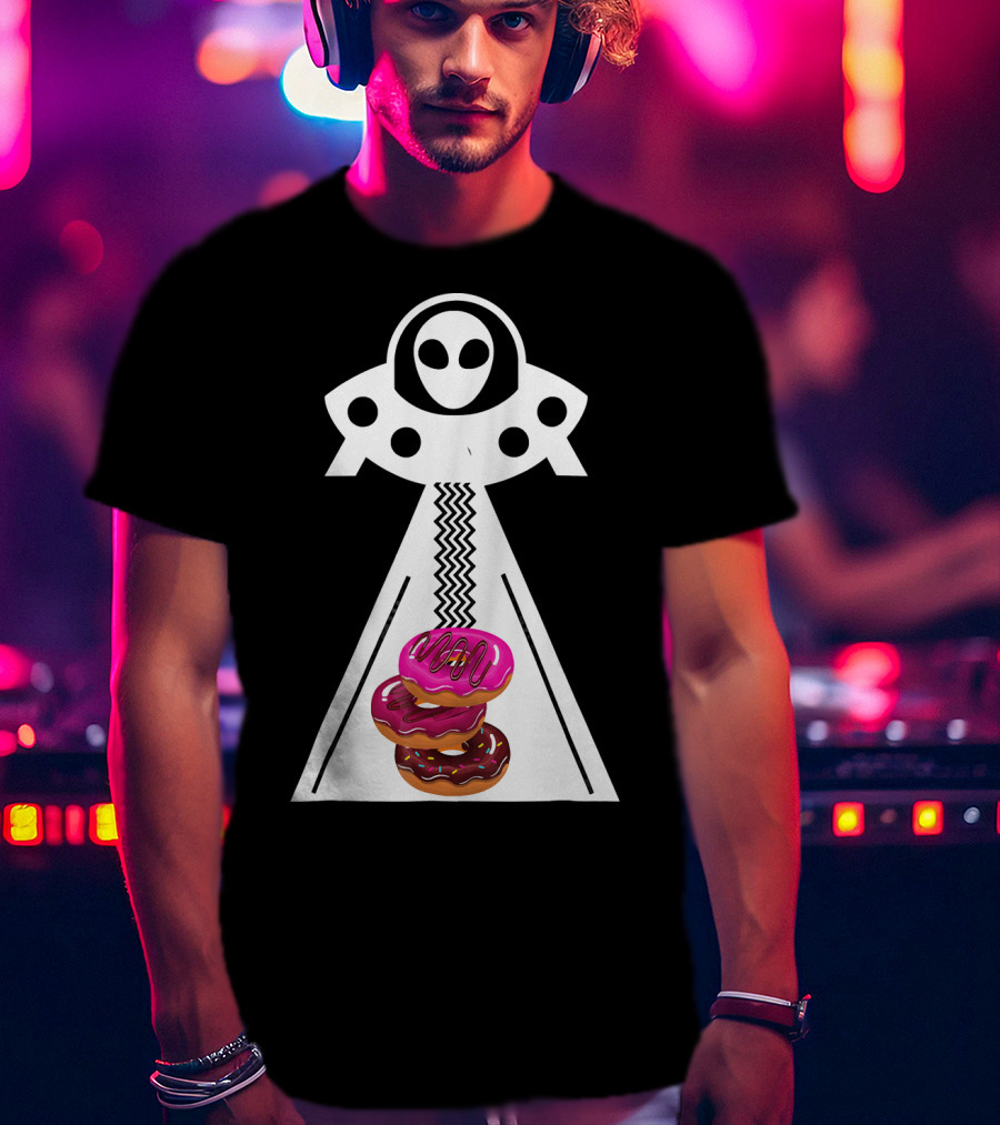 Alien Abduction Funny Aliens Do Donuts Uplift Beam T-Shirt