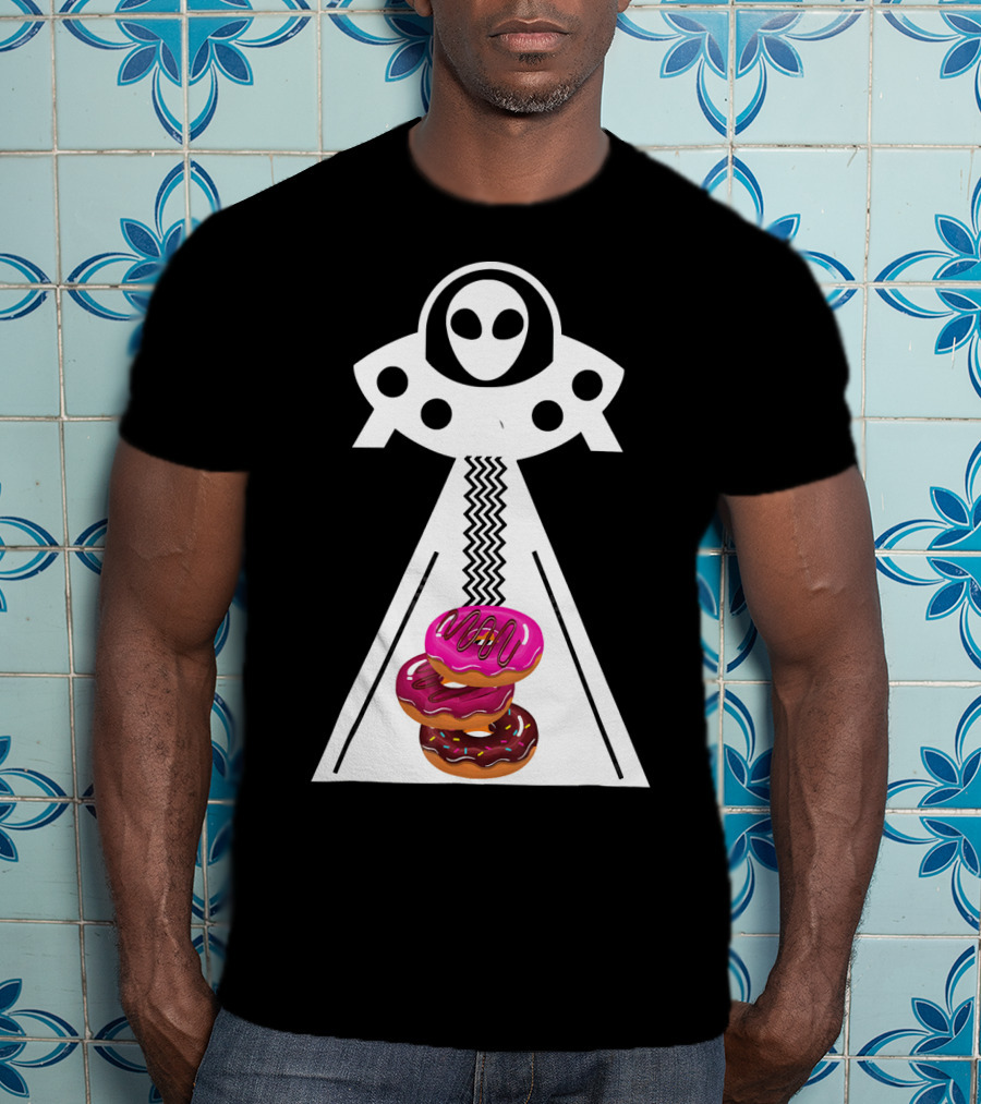 Alien Abduction Funny Aliens Do Donuts Uplift Beam T-Shirt