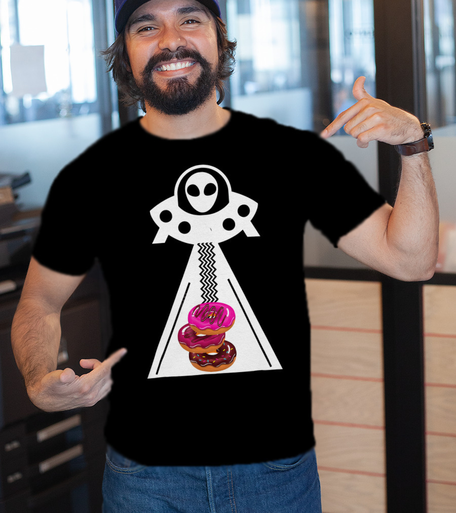 Alien Abduction Funny Aliens Do Donuts Uplift Beam T-Shirt