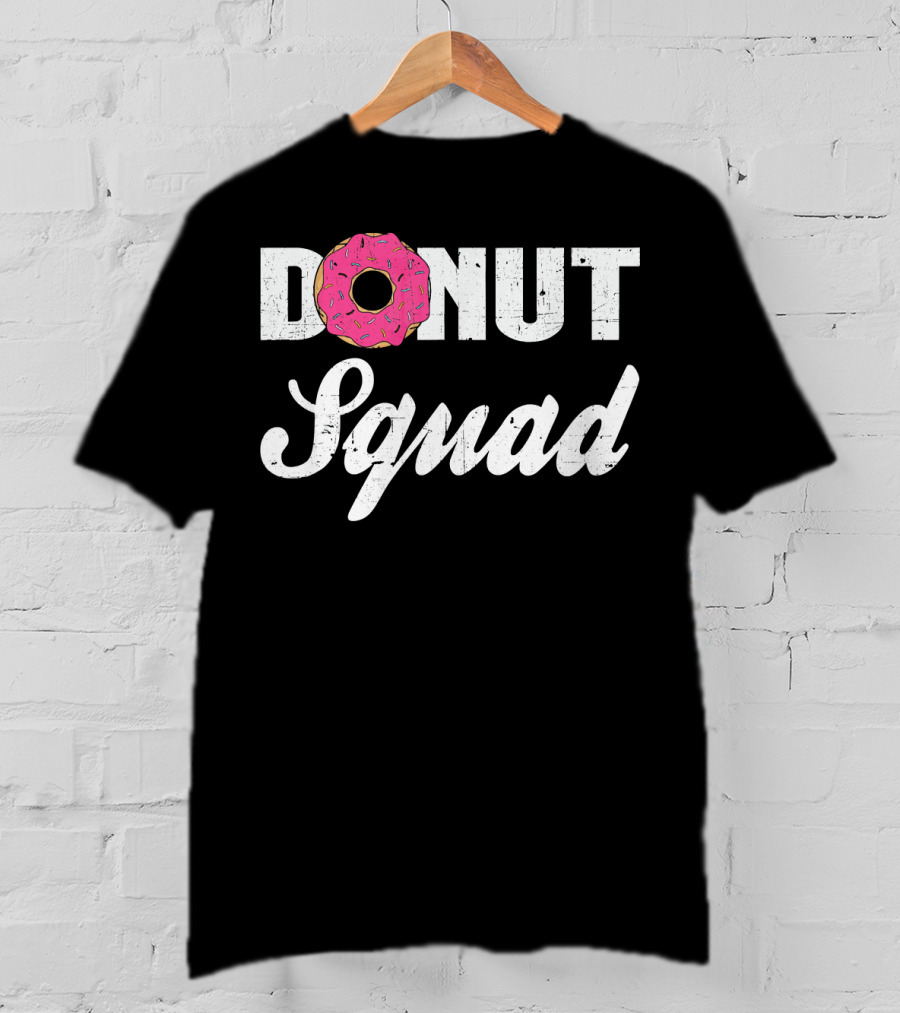 Donut Squad Funny Doughnut Lovers And Poli With Pink Frosted Topped Letters T-Shirt