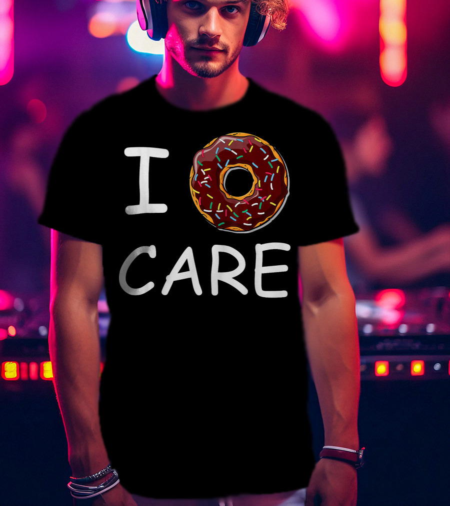 I Donut Care Sprinkles Donut Print T-Shirt
