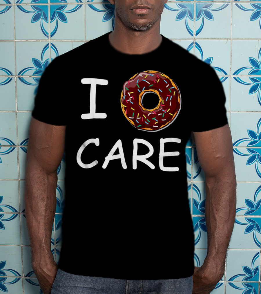 I Donut Care Sprinkles Donut Print T-Shirt
