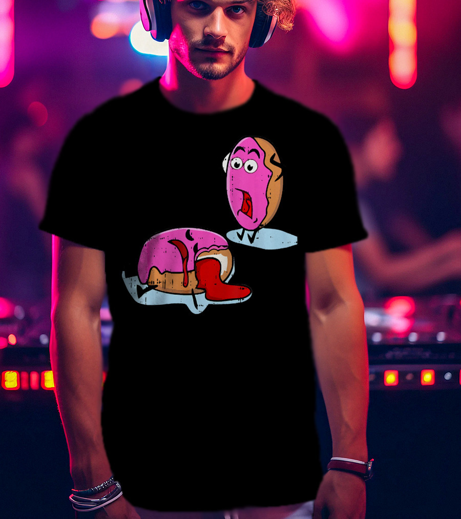 Dead Doughnut Bite Funny Donut Joke Swee Comic Reaction T-Shirt