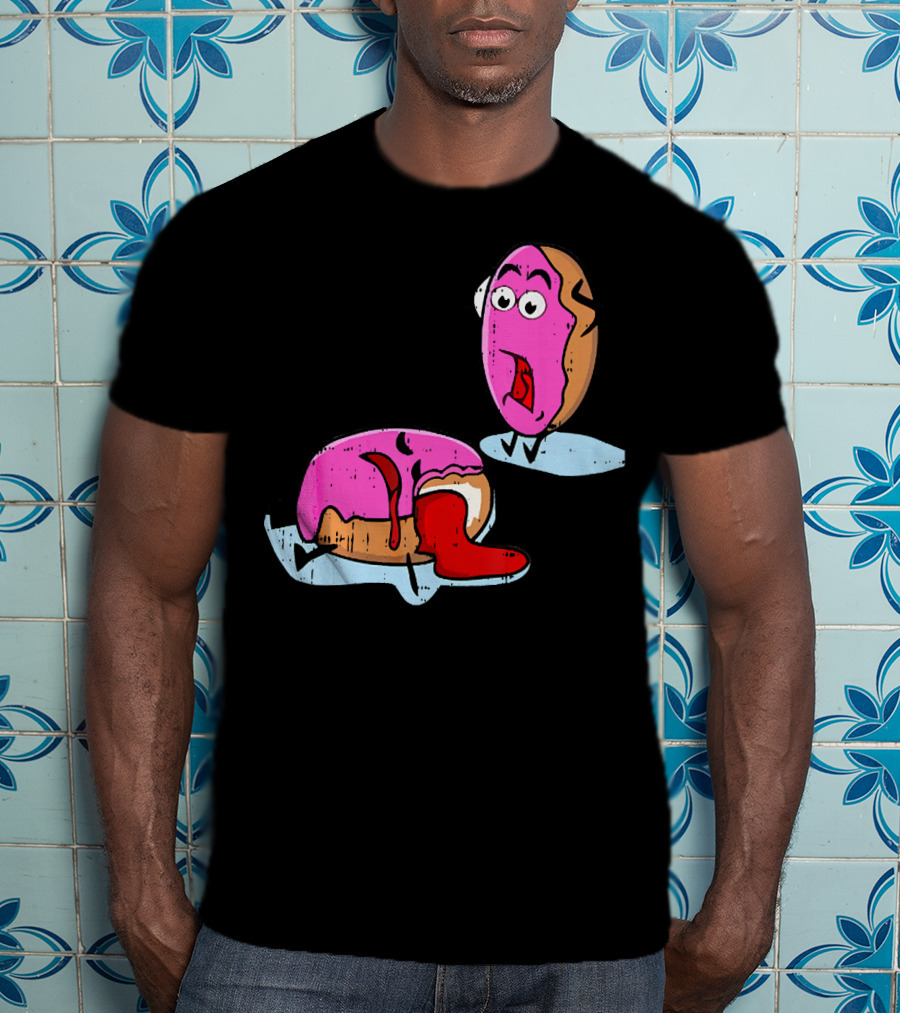 Dead Doughnut Bite Funny Donut Joke Swee Comic Reaction T-Shirt