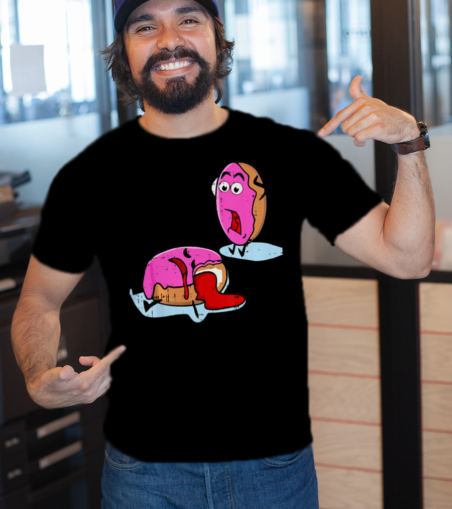 Dead Doughnut Bite Funny Donut Joke Swee Comic Reaction T-Shirt