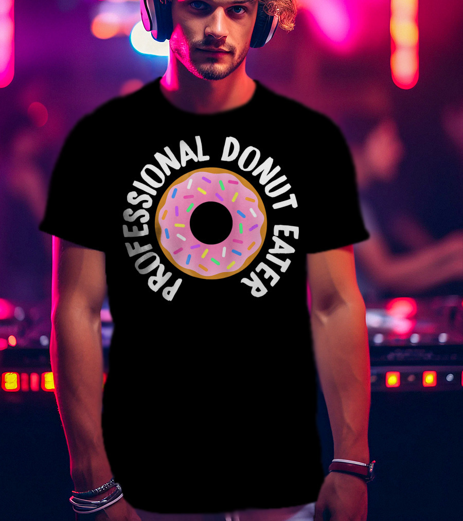 Professional Donut Eater Pink Sprinkle Donut T-Shirt