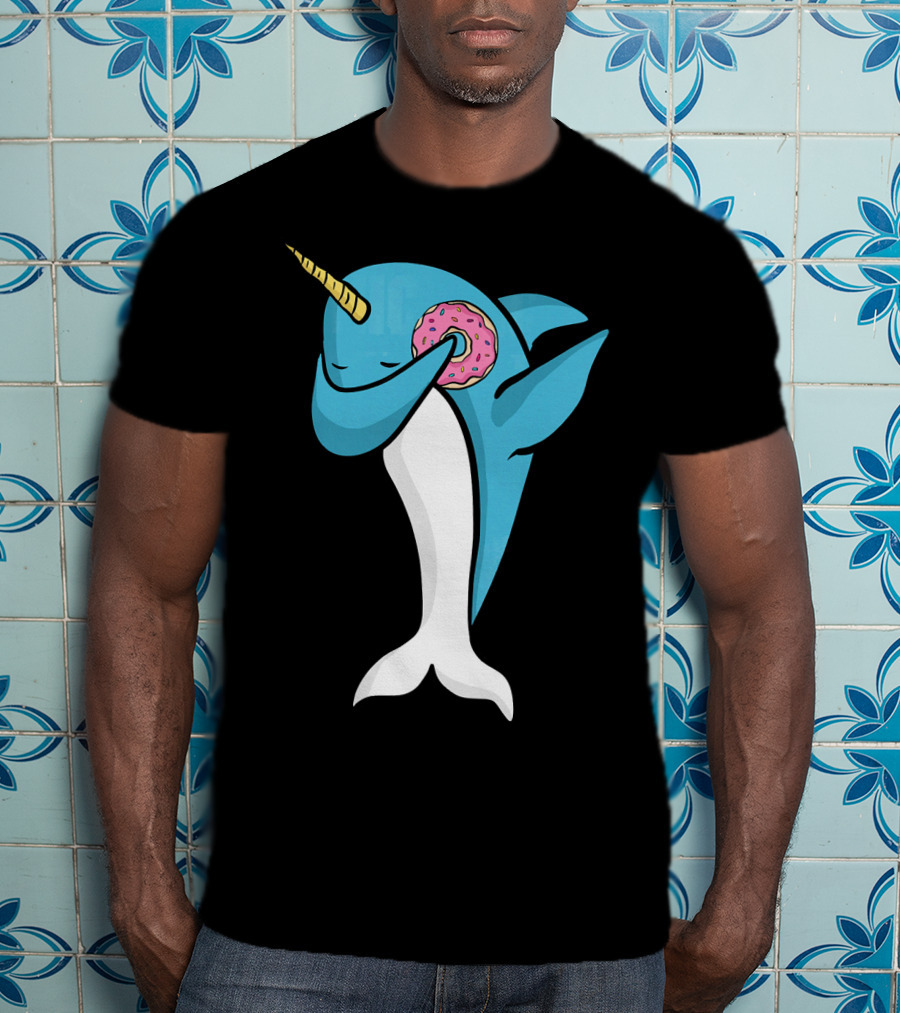 Narwhal Dabbing With Donut Pose T-Shirt