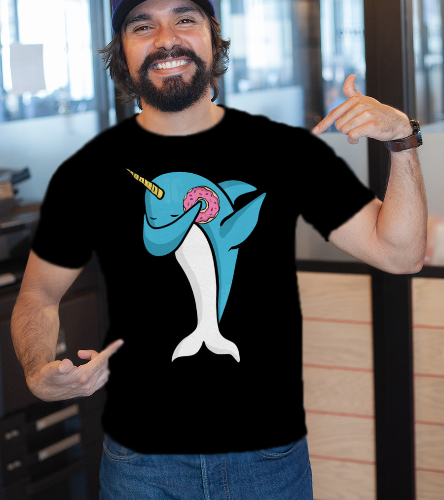 Narwhal Dabbing With Donut Pose T-Shirt