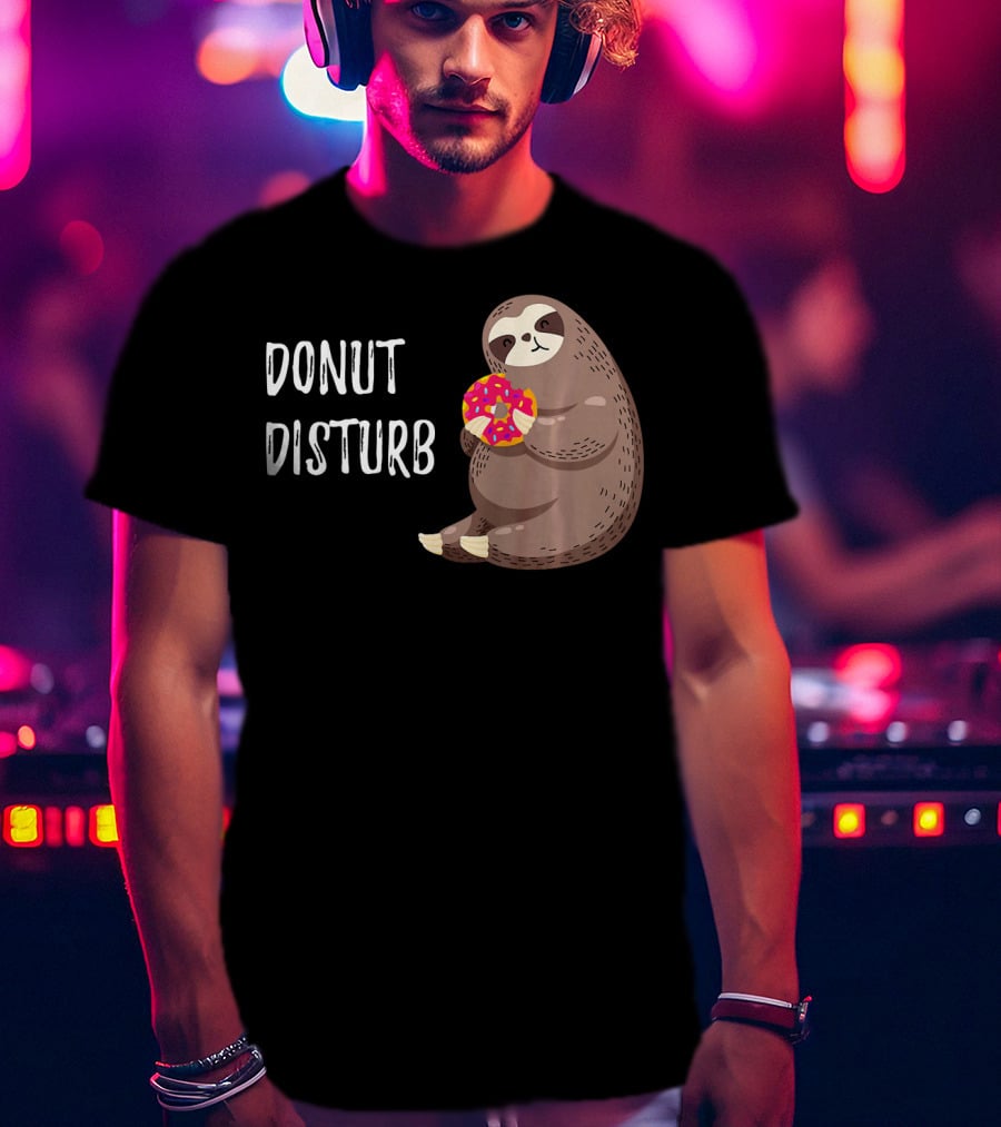 Donut Disturb Cute Sloth Eating A Donut T-Shirt