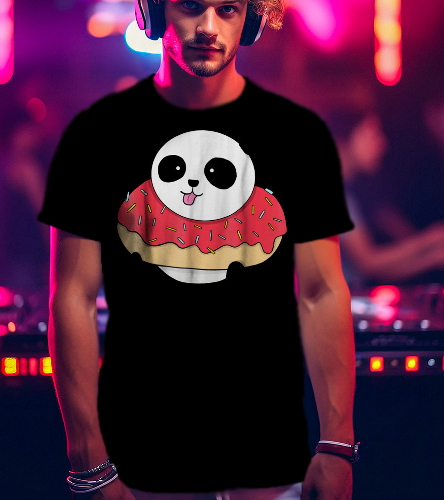 Cute Baby Panda With Sprinkled Donut Squish T-Shirt