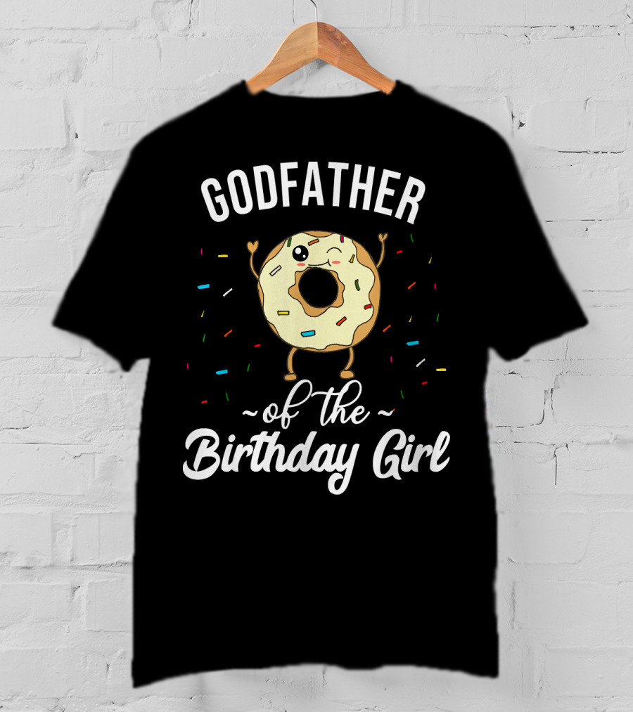 Godfather Of The Birthday Girl Funny Donut With Sprinkles T-Shirt