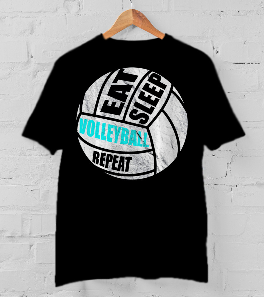 Eat Sleep Volleyball Repeat Distressed Girls Or Boys T-Shirt