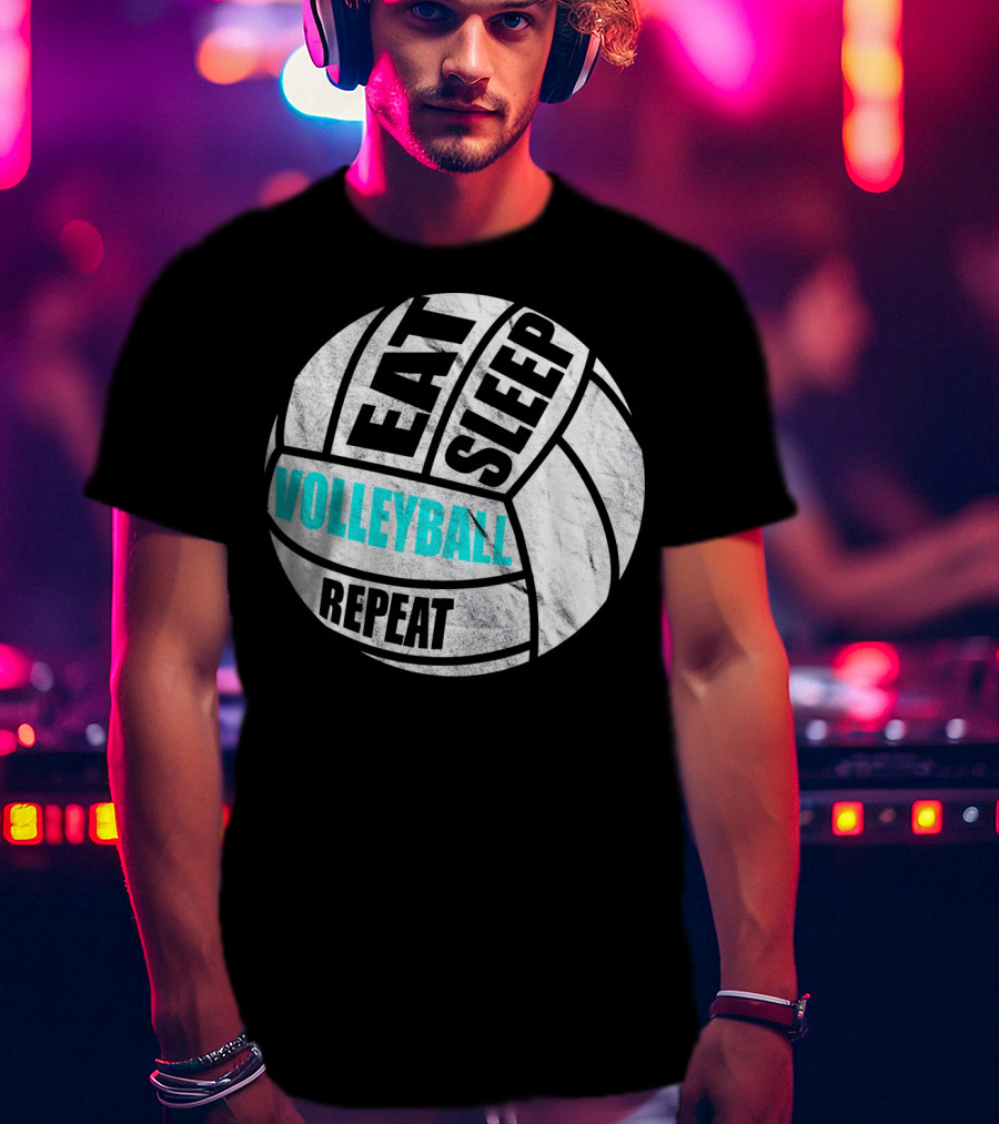 Eat Sleep Volleyball Repeat Distressed Girls Or Boys T-Shirt
