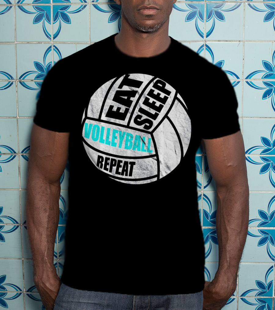 Eat Sleep Volleyball Repeat Distressed Girls Or Boys T-Shirt
