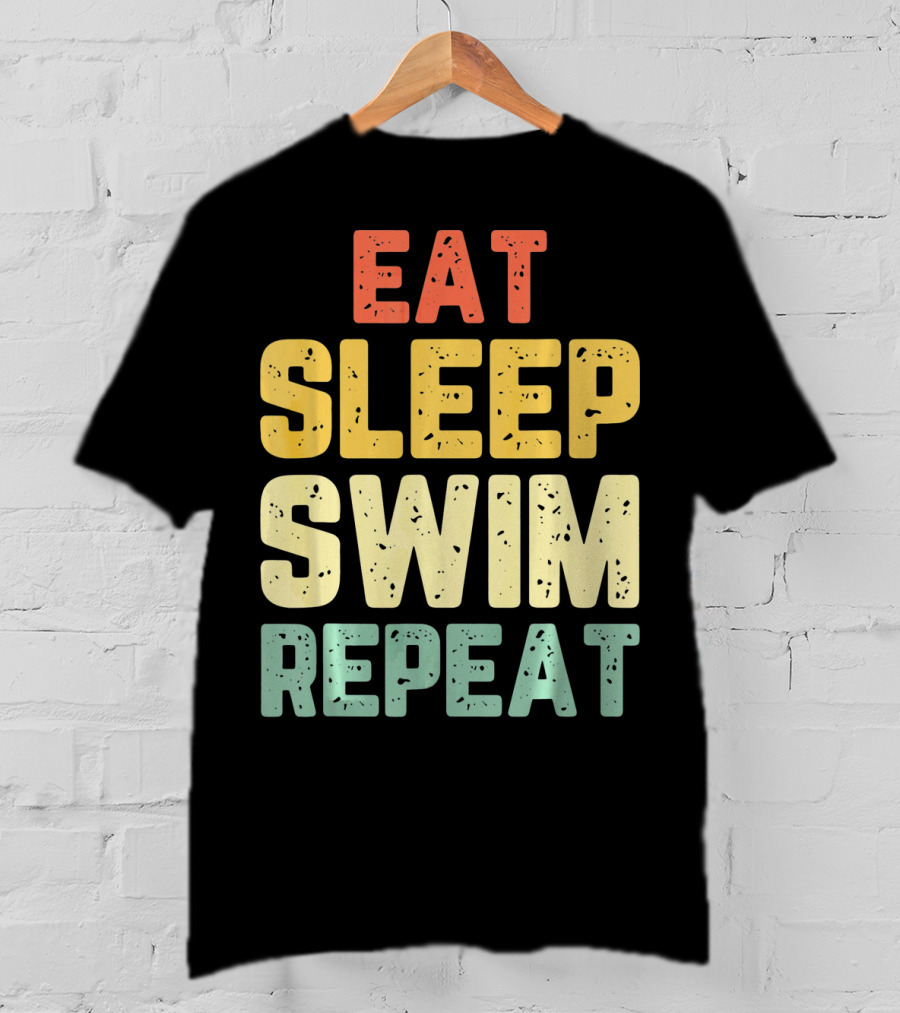 Eat Sleep Swim Repeat Swimming Vintage T-Shirt