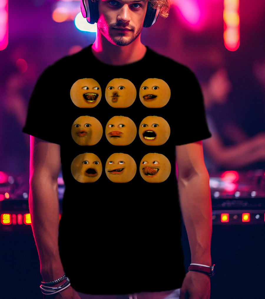 Annoying Orange Funny Faces Emoji T-Shirt