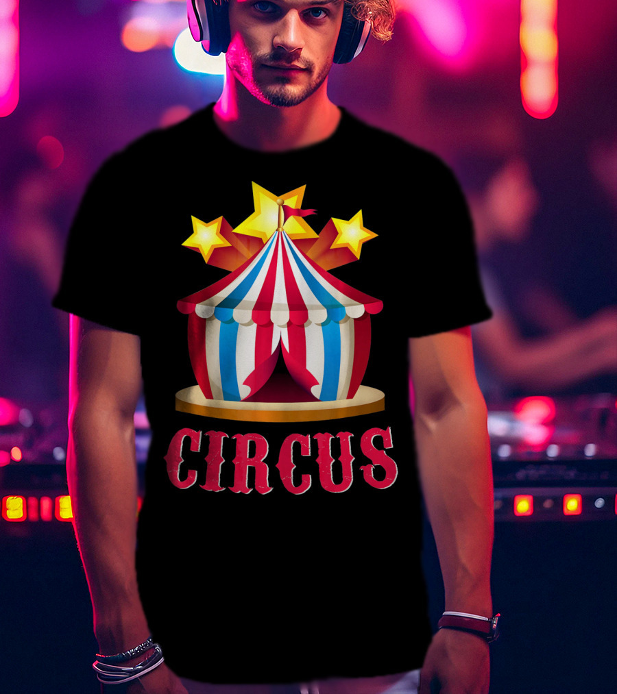 Circus Tent Emoticon With Stars Event Sta T-Shirt
