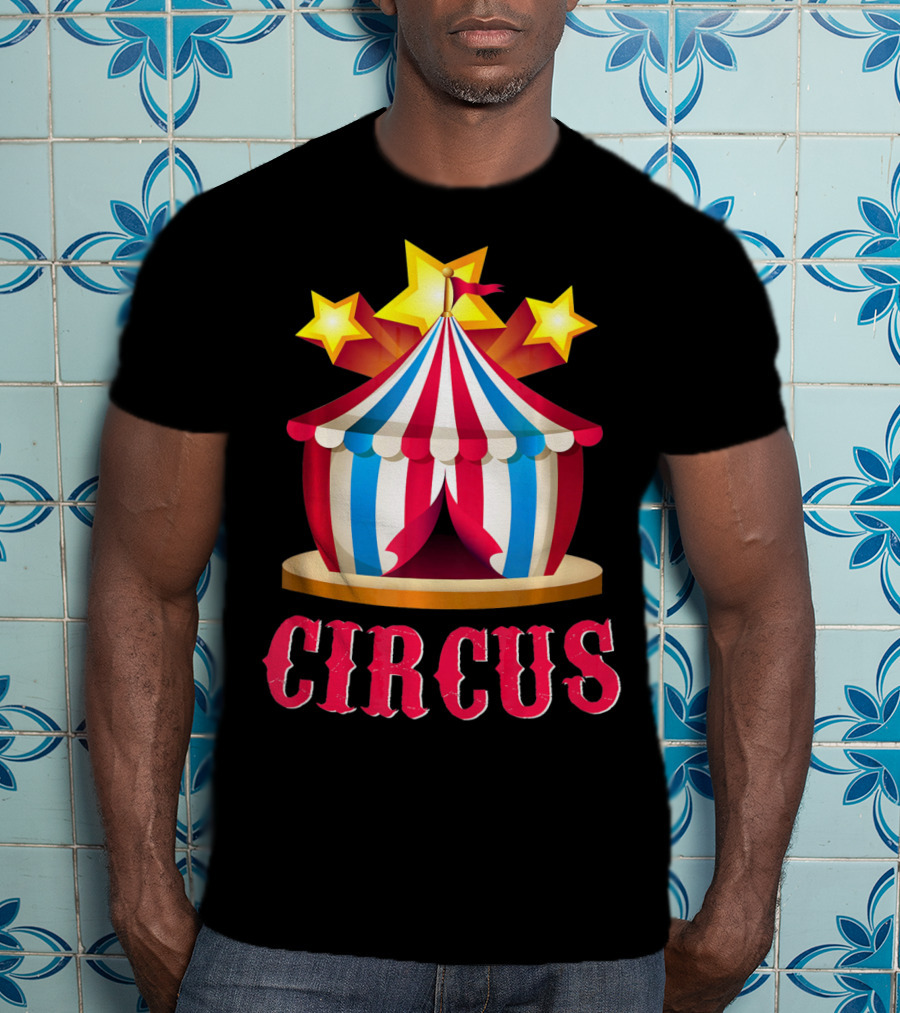 Circus Tent Emoticon With Stars Event Sta T-Shirt