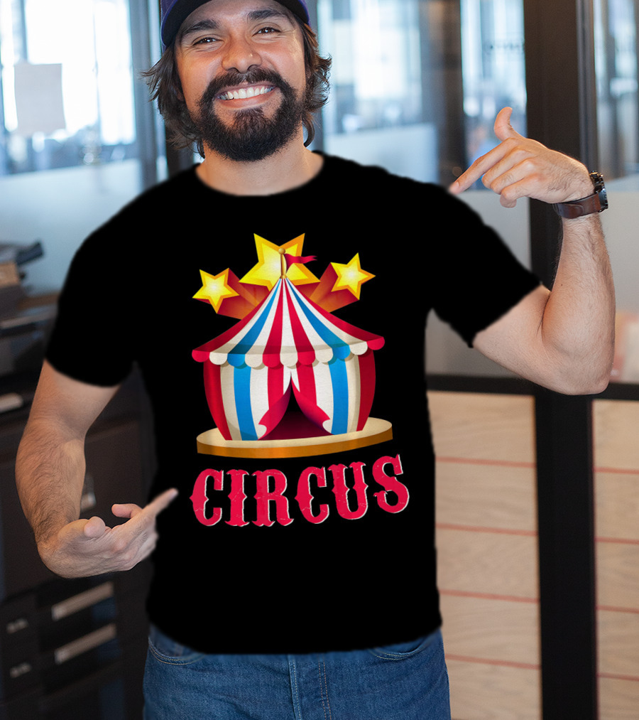 Circus Tent Emoticon With Stars Event Sta T-Shirt
