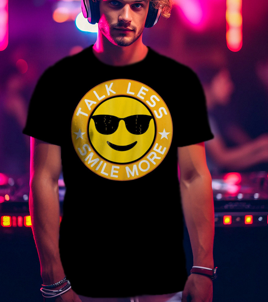 Talk Less Smile More Hamilton Yellow Emo Sunglasses Smile T-Shirt