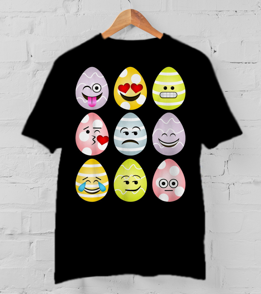 Easter Egg Emoji Faces Fun Expressions T-Shirt
