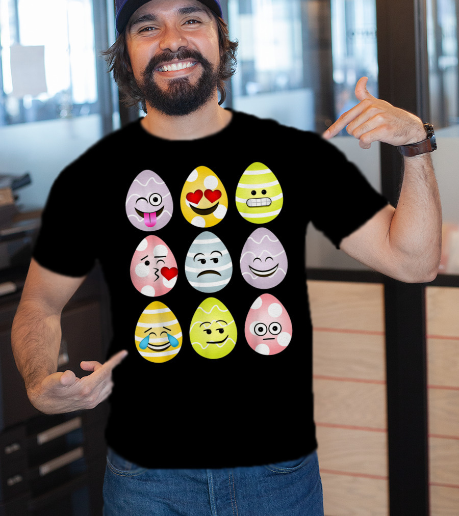 Easter Egg Emoji Faces Fun Expressions T-Shirt